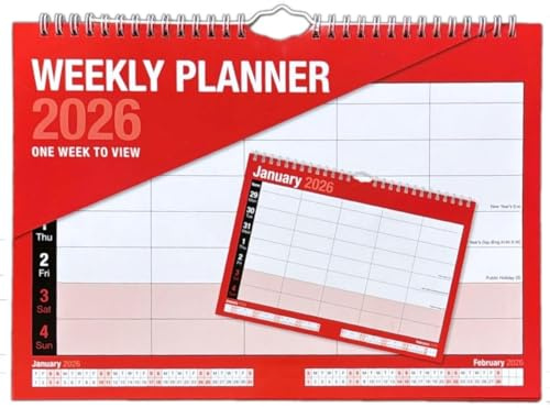 PaulStore 2026 Week To View 5 Column Calendar Hanging Spiral Daily Home Office Planner