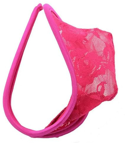 C String stringtrosor för män Bulge Pouch Sexig Solid Släta Gay Underkläder Spets Se Though Invisible Trosor