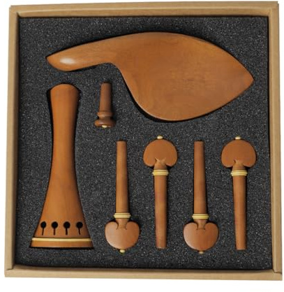 SAFIGLE Violine Ersatzteile Aus Jujube-holz Mit Saitenhalter Und Kinnhalter Für Violinen-wirbel Und Stachel Komplett-kit Für Geige