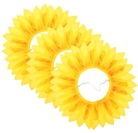 Luxshiny 3 Stück Sonnenblumen-Kopfbedeckung Sonnenblumen-Kostüm Kopfbedeckung Für Party Und Festival Sonnenblumen-Hut Blumen-Stirnband Gelbe Blumen-Kopfbedeckung