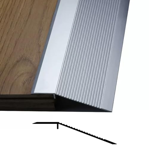 KGAILL Aluminium Übergangsprofil Abdeckleisten für Fußböden Bodenübergangsstreifen Höhenausgleich 8-40mm Ausgleichsprofil Boden/Teppich Laminat ÜBergangsleiste (Color : Silver, Size : 3pcs)
