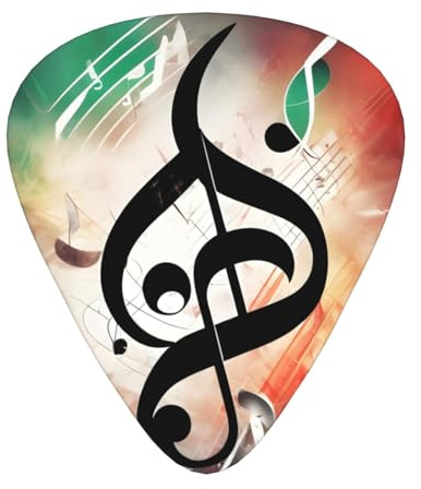 Music Notes Gitarren-Paddel, 12 Stück, geeignet für Bassgitarre, E-Gitarre, Soundtrack Gitarre, Yukrili