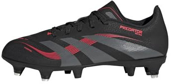 adidas Predator League JUNIOR Football Boots Soft Ground Sneaker, core Black/Grey Four/Lucid red, 24 EU