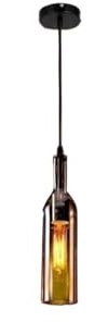 Modern Pendelleuchte Farbe Weinflasche Glas Kronleuchter Rustikale Industrie Bier Pendelleuchte Höhenverstellbare Restaurant Pendelleuchten Deckenhängelampe Dekor for Bar Restaurant Booth Club(Amber i