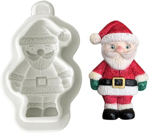 3D Weihnachts-Weihnachtsmann-Elch-Bär-Junge Silikonform Kuchen Gebäck Backform zum Herstellen von Schokolade Fondant Antihaft-Fondantformen für Kuchendekoration Weihnachten 3D Silikon für
