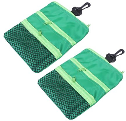 KITANDOVE 2stücke Tragbare Golf Tee Aufbewahrungstasche Multifunktionale Ball-Tasche Für Golfer Leicht Und Langlebig Mit Reißverschluss Und Karabinerhaken Für Golfzubehör Und