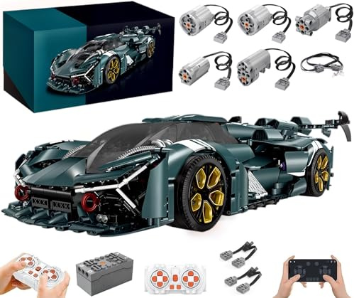 Technik Auto für Terzo Millennio, Mit 5Motoren Set, 1:8 Groß Auto Modellbausatz, 3159 Teile MOC Klemmbausteine Rennauto Set, Automodell Sammlerstück Geschenk für Autofans, Mit Originalverpackung