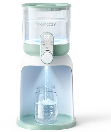 Momcozy Dual Lights Water Warmer for Night Feedings, Instant Bottle Warmer for Making Formula, 57 Oz Larger Capicity, Formula Dispenser with 6 Temp Options, Breastfeeding Essentials