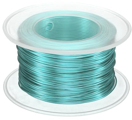 QUARKZMAN Rollo de Alambre de Entrenamiento de Aluminio Anodizado para Bonsái de 0.8Mm de Calibre y 30M de Longitud Alambre de Bonsái Flexible para Jardín, Paisajismo, Plantación, Azul Claro