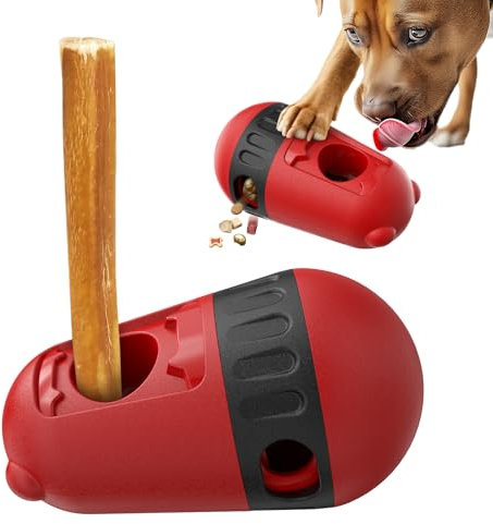 Lrocotanc Snackball Hund – Futterball für Hunde mit Snackstab-Halterung – Leckerli-Spender für kleine, mittlere und große Hunde – Fördert gesunde Essgewohnheiten (Rot)