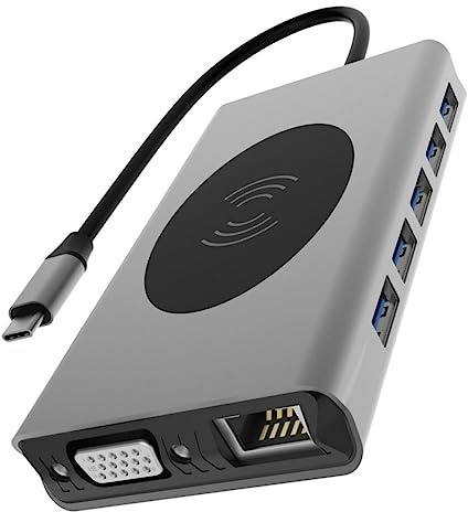 ELAYARD USB Type-c Hub Carga Inalámbrica Adaptador Multi-Port para Laptop Conexiones Rápidas y Transmisión De Datos De Compatible