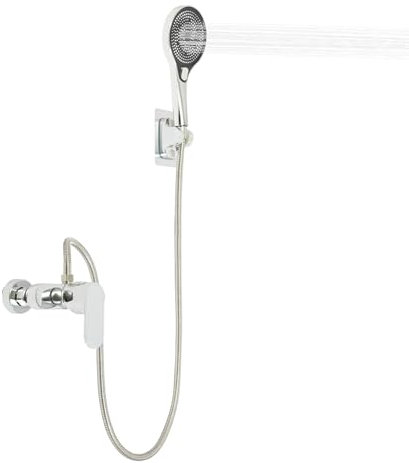 Thermostat-Armatur für Badewanne – Moderne Wannenarmatur mit Brause (Silber) – Präzise Temperaturregelung & Wassersparend – Einhebel-Mischbatterie– Einfache Installation