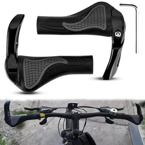 1 par cykelhandtag, halkfria cykelhandtag ergonomiska, två sidor lås-on design styrhandtag cykel med insexnyckel, cykelhandtag för mountainbike, cyklar, racercyklar (svart)