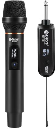 D Debra UHF Mikrofonset Kabellos – Dynamische Handmikrofone mit Metallgehäuse, Akku & Ladestation für Karaoke, Kirche, Veranstaltungen