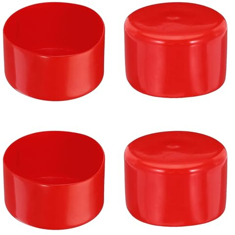 4PCS Rubber End Cap, 75mm ID Round Tube Bolt Cap, Protector Cover Rubber End Cap, Flexible Blot Protector PVC Cap For Tubing, Fence, Pipe Post, Furniture, Railing (RD)