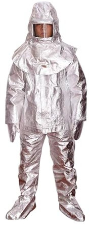 Jidanmian Feuerfester Schutzanzug aus Verbund-Aluminiumfolie, hitzebeständig bis 1000 °C, für Feuerwehr und Metallurgie, feuerfeste Kleidung