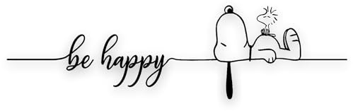 tradercat Adesivi per auto Snoopy Be Happy – 2 pezzi – 40 cm x 10 cm – Adesivi per tutte le superfici – Finestre, Specchietti laterali, lunotto, cofano, veicolo – con istruzioni (lingua italiana non