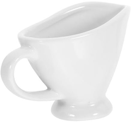 Gatuida Ceramic Sauce Jug with Handle Small Smooth Creamer Pitcher for Bar And Western Food Multi Use Condiment Bowl for Vinegar Sugar And Sauce Lightweight