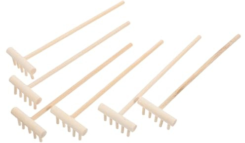 BESTonZON 6 pièces Mini Râteaux de Table Outils de Sable pour Création de Jardins Zen Compact Portables et Faciles à Utiliser