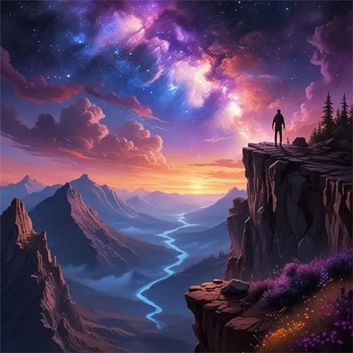 Purple Night Canyon 60 Piece Jigsaw Puzzles for Adults, Colourful, Fun, Challenging and Brainteasing Adults jigsaw puzzles 60 Pieces, Beautiful Decoration Puzzle