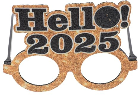 GARIOUANS Neujahrsbrille Schwarz-gold Partybrille aus Leichtes Design für Silvester Feier Fotorequisite und Festdekoration für Erwachsene
