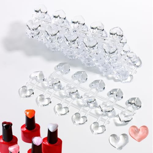 FSpronail 100PCS Nail Polish Swatch Dots Heart Shape Color Swatch Samples | Dots for Gel Nail Polish Color Display False Tips Color Chart Cards for Manicure Showing Shelf Salon Accessories Supplies