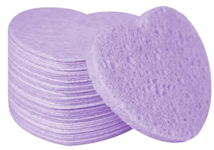 Hjärtformade ansiktssvampar – 50 naturliga kosmetiska rengöringspads, hudvänliga, återanvändbara spa sminkborttagningsverktyg, dagliga ansiktsvårdstillbehör | E