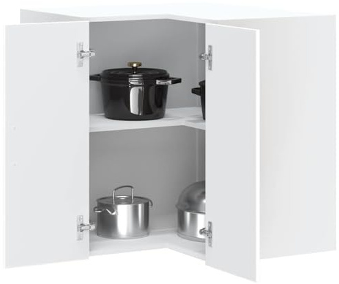 Generisch Küchen-Eckhängeschrank Kalmar Weiß Holzwerkstoff,Möbel,Schränke,Küchenschränke,853617