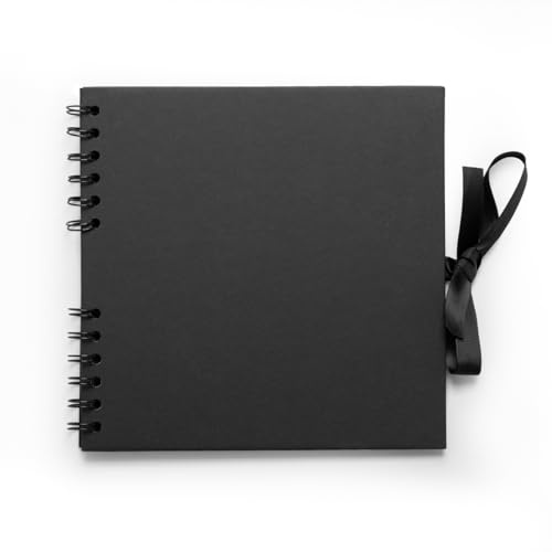 Hawksbill Black Scrapbook Photo Album 60 Pages 180gsm – 21cmx 21cm | Acid-Free, Premium Quality & Recyclable Scrapbook for Album Wedding Photos Souvenir & Memories