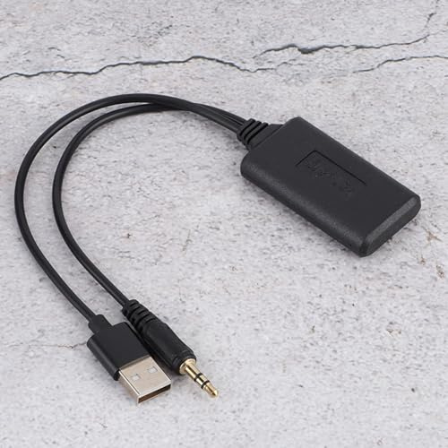 Acouto Adattatore Ricevitore Kit Bluetooth per Auto, Cavo Audio Wireless da 3,5 Mm per Autoradio HIFI Streaming di Musica Stereo, Alimentato Tramite USB Universale per Veicoli con Ingresso AUX,