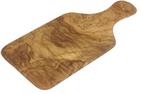 Berard France 1892 Schneidebrett mit Griff, 29 x 14 cm, Olivenholz | Holzbrett, natürliche Maserung, geruchs- und fleckenresistent, langlebig, handlich, elegantes Design, pflegeleicht