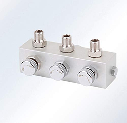 PROFI - AIRBRUSH 3-fach DRUCKLUFTVERTEILER MULTISWITCH II individuell regelbar für jeden Ausgang mit DICHTUNG zum ANSCHLUSS von 3 PISTOLEN od. ZUSATZ-TANK LUFTVERTEILER AIRBRUSH-ANSCHLUßSTÜCK dierekt am AIRBRUSH-KOMPRESSOR od. AIRBRUSH-SCHLAUCH