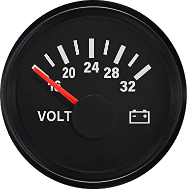 ELING Voltmetro Misuratore di tensione 24V 16-32V 52mm(2) Con retroilluminazione per navi con carrello elevatore
