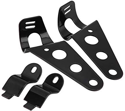 Scheinwerferhalterung 2 stücke Motorrad Scheinwerferhalterung Gabel Racer 28mm-34mm Rostfreier Stahl Motorrad Scheinwerfer Halterung (Schwarz)