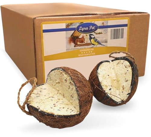 Lyra Pet® 2 x 4 Noix de Coco entières garnies avec découpe en V