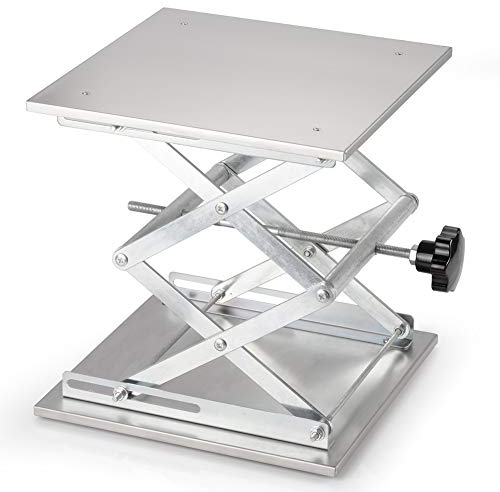 stonylab Lab Scissors Jack, 12 x 12 inch 300 x 300mm Stainless Steel Laboratory Support Jack Platform Lab Lift Stand Table, Expandable Lift Height Range from 100 mm to 460 mm, Support Weight 25 KG