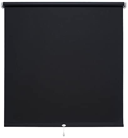 Verdunkelungsrollo Springrollo Schnapprollo Rollo schwarz Breite 60-200 cm Länge 180 cm Blickdicht Blickschutz (70 x 180 cm)