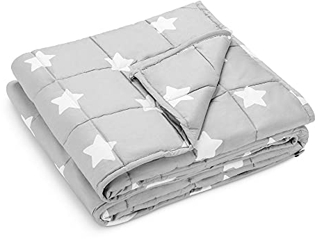 Navaris Gewichtsdecke 135x200 cm 8,8 kg - Bezug aus Baumwolle - 7 Schichten - Decke schwere Bettdecke - Beschwerte Decke Sterne