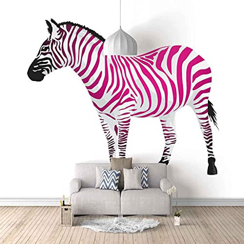 FVGKYS Wandbilder Schlafzimmer Erwachsene Kinder Tapete Plakate 3D Lila Tier Zebra Selbstklebend Wandgemälde Wandtattoo Kunst Dekoration Für Wohnzimmer Küche Wanddekoration 200x150cm