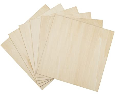 Unfinished Wood, 6 Pack Basswood Sheets for Crafts, Craft Wood Board for House Aircraft Ship Boat Arts and Crafts, School Projects, Wooden DIY Ornaments