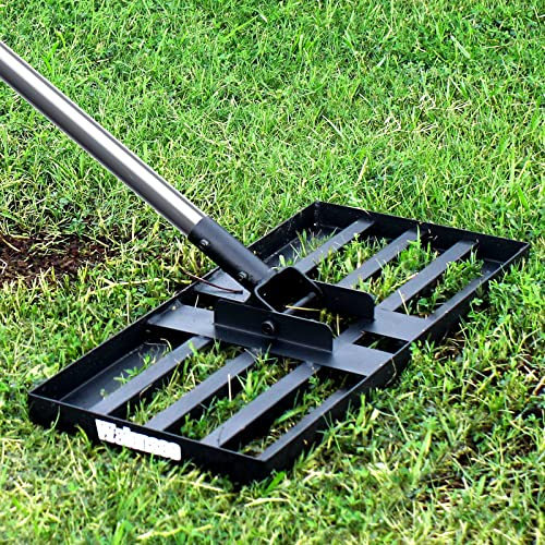 Walensee Lawn Leveling Rake, 198cm 43×25cm Levelawn Tool, Heavy Duty Effort Saving Lawn Level Tool, Stainless Steel Handle Lawn Leveler for Yard Garden Golf Course, Ease Level Soil Sand Dirt Surfaces