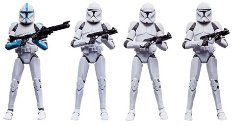 Star Wars Hasbro The Vintage Collection Phase I Clone Trooper, 9,5 cm große Action-Figuren im 4er-Pack, Multi