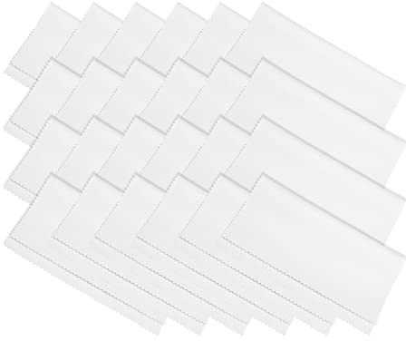 PATIKIL Eyeglass Microfiber Cleaning Cloth 7x6, 24 Pack Glasses Cleaning Cloth Soft Suede Wipe Screen Cloth for Camera Lens Eyeglasses Screens in Individual Vinyl Pouch, White