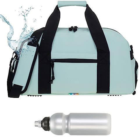 Sporttasche Gym Bag 46 cm Hydro Elephant Plane Outdoor 12891 Mint Grün +f | Fitness Kinder Damen Herren wasserabweisende Schuhfach Nassfach Reisetasche klein Handgepäck Freizeittasche + Trinkflasche