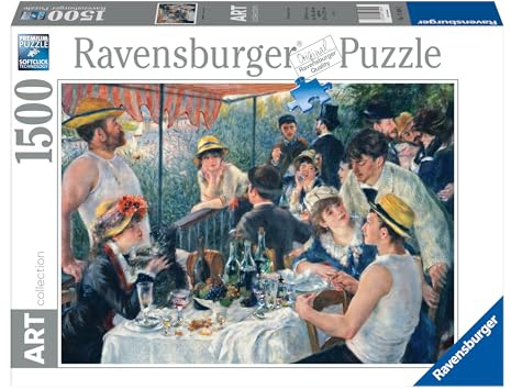 Ravensburger - Puzzle Renoir: Das Mittagessen der Ruderer, Art-Sammlung, Puzzle 1500 Teile, Puzzle für Erwachsene, Puzzle, Geschenke für Erwachsene, 80x60cm