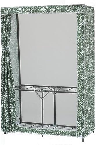 Einzelner zusammenklappbarer Kleiderschrank, Metallgitter-Stabilitätsgarderobe, offener Kleiderschrank, Kleideraufbewahrungsregal mit hängender Stangenaufhängung, Kleiderschrank (Größe: 165