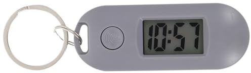 ULTECHNOVO Digital Keychain Watch Portable Led Digital Watch for Students Silent Timekeeper with Key Ring Attachment for Backpack Lanyard and Everyday Carry Grey