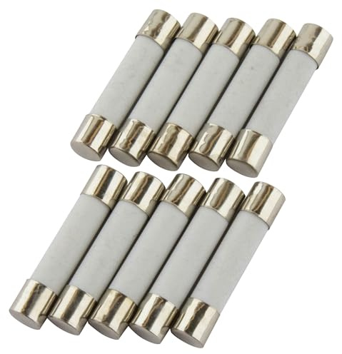 10er Packung SeKi Keramik Sicherung 4A, 6x30mm, Träge; Glassicherung Feinsicherung 250V