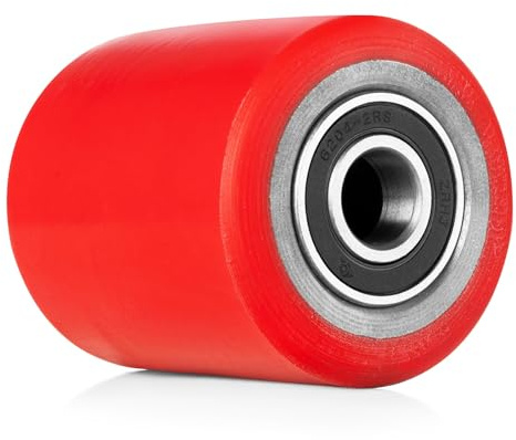 Pallit Laufrolle für Hubwagen Polyurethan (PU) 80x93 mm Rot Achse 20mm inkl. Kugellager