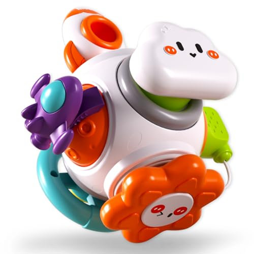 Junyobee Cube Occupée Sensoriel d'activités Montessori 6 en 1 - pour Bébés de 6 9 12 18 Mois 1-3 Ans Garçon Fille Cadeaux d'anniversaire - Idéaux pour Les Voyages en Avion et en Voiture